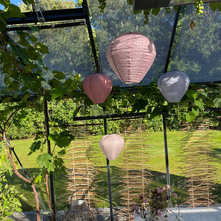 Rispapir solcellelamper i 4 farver