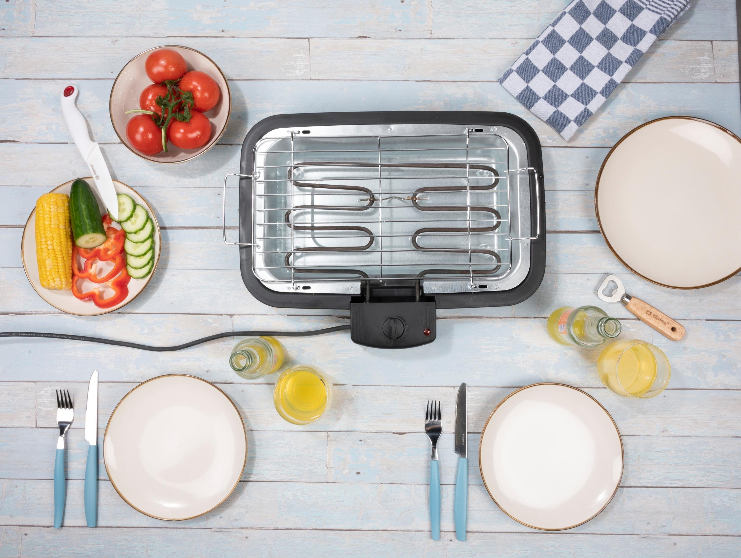 El-grill 2200W med temperaturkontrol – Elektrisk grill til inde og ude