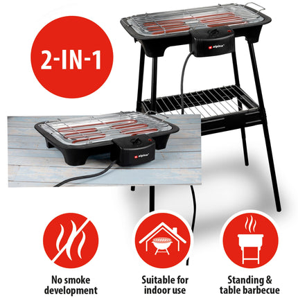 El-grill 2000W med temperaturkontrol – Elektrisk grill til inde og ude