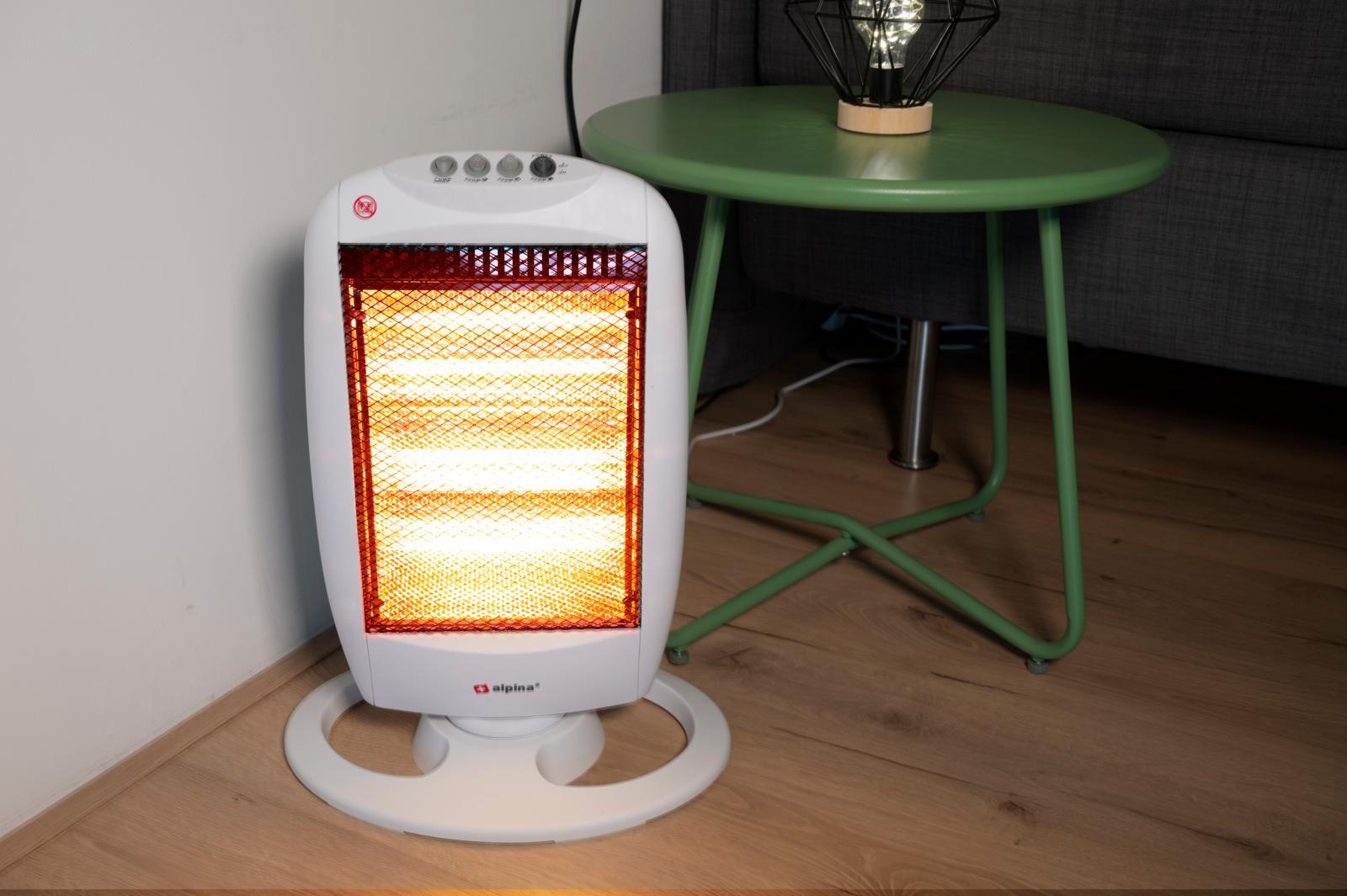 Alpina elektrisk halogenvärmare - 3 värmeinställningar - 1200W