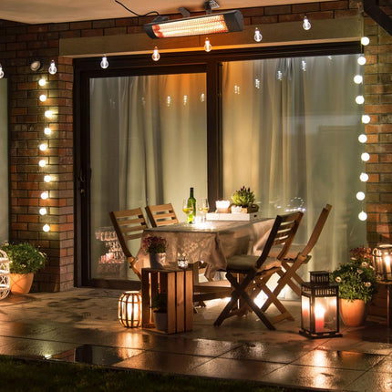 Alpina terrassvärmare - infraröd uppvärmning - IP55 damm- och vattenskyddad - 2000W