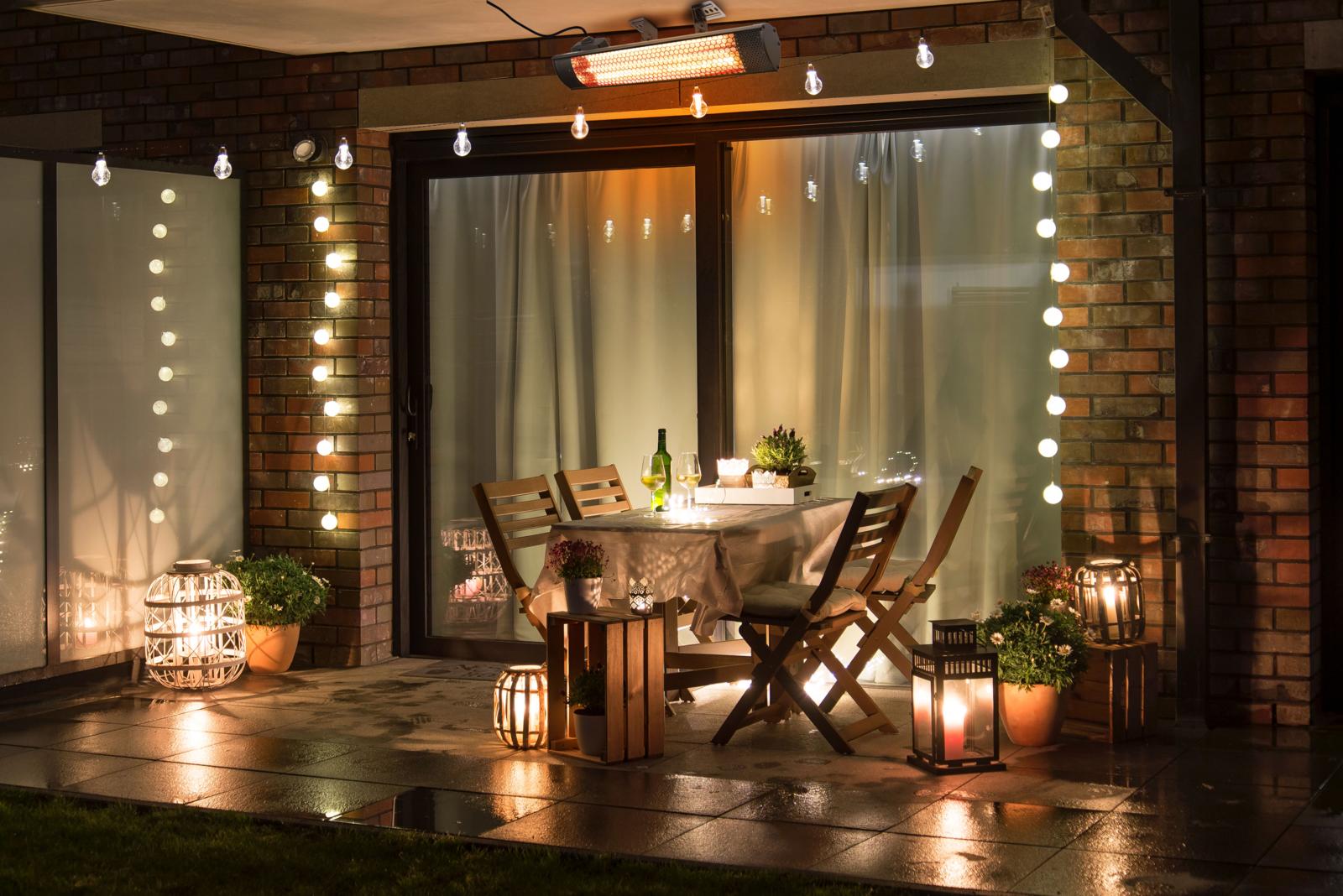 Alpina terrassvärmare - infraröd uppvärmning - IP55 damm- och vattenskyddad - 2000W