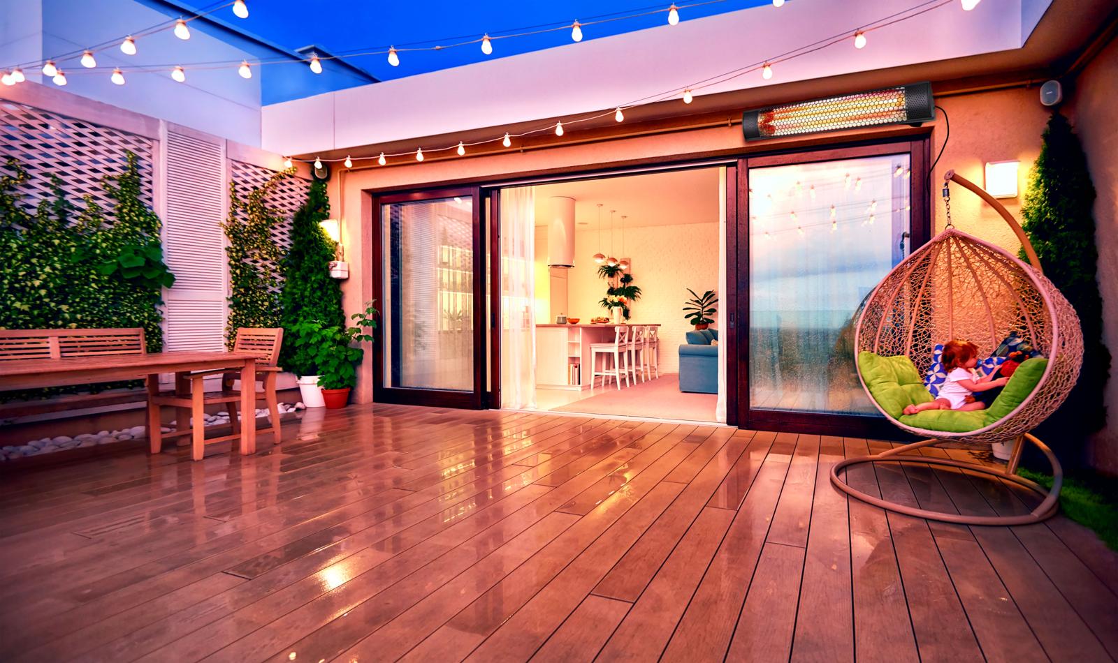 Alpina terrassvärmare - infraröd uppvärmning - IP55 damm- och vattenskyddad - 2000W