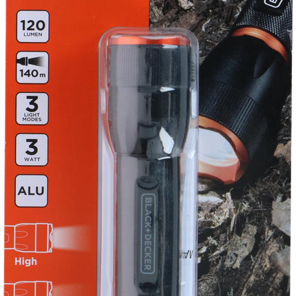 BLACK+DECKER Lommelygte – 120 Lumen, Kompakt og Holdbar