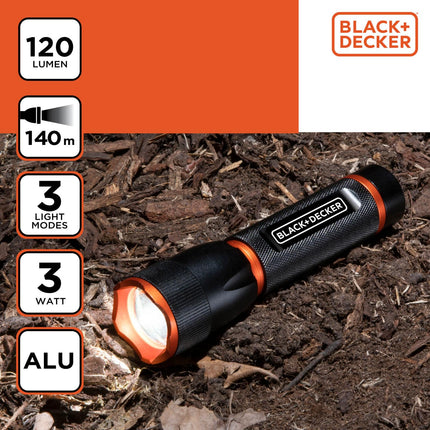 BLACK+DECKER Lommelygte – 120 Lumen, Kompakt og Holdbar