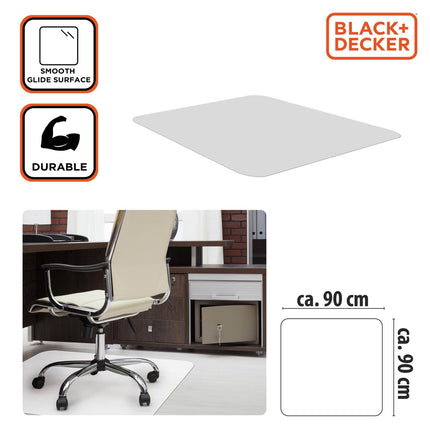 Stoleunderlag fra BLACK+DECKER – 90 x 90 cm