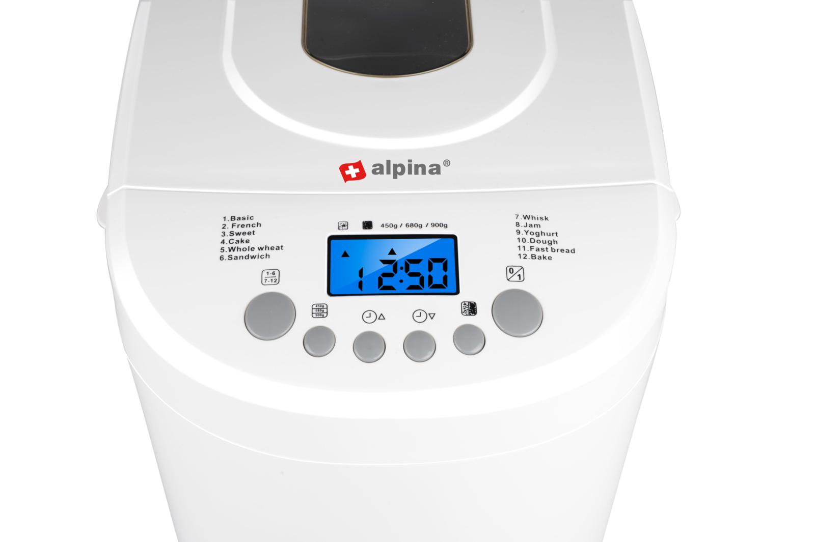 Alpina Bagemaskine med Display - Hvid, 2L
