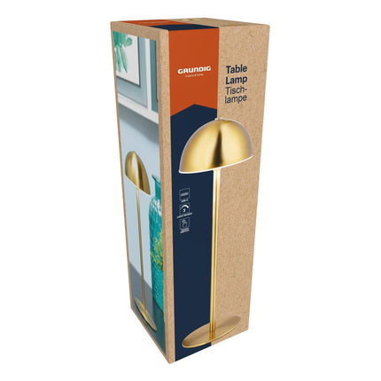 Grundig Bordlampe med Touch, 32 cm i guld med rundt hoved – elegant design