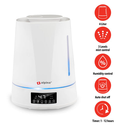 Luftfugter med Timer, Aroma og Fjernbetjening – 4 Liter