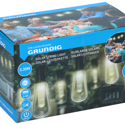 Solljuskedja med varmvitt ljus - 3,35 meter