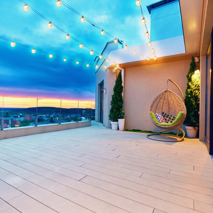 Solcellsdriven ljuskedja med 50 varmvita lampor - 6,9 meter