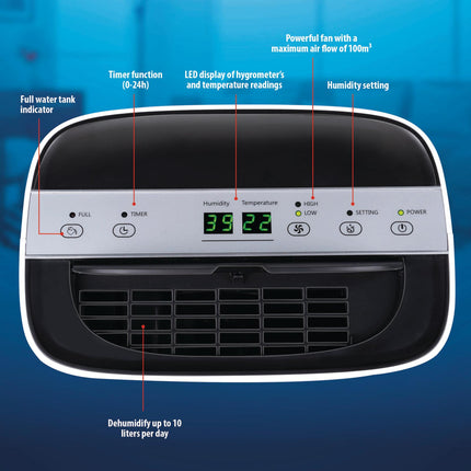 Alpina kraftigt Luftaffugter og Luftrenser  10L Per Dag