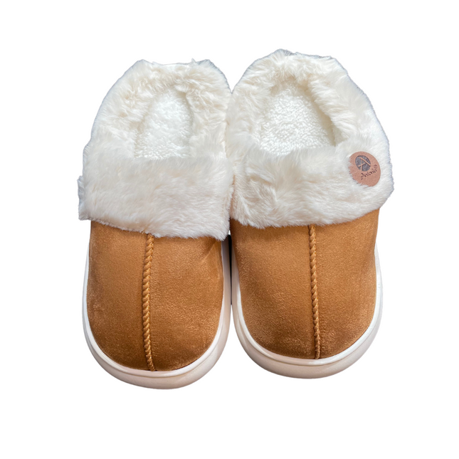 Luksus Dame Hjemmesko i Sort, Brun & Beige