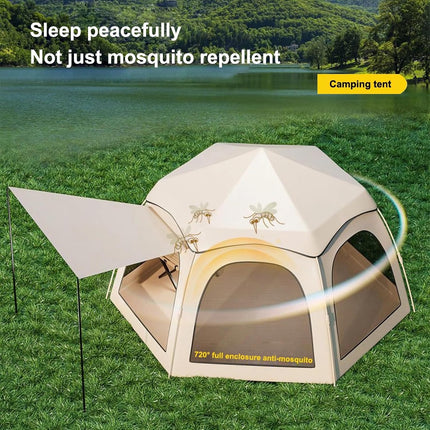 Robust tält med många fönster och skydd vid utgången - 2 storlekar