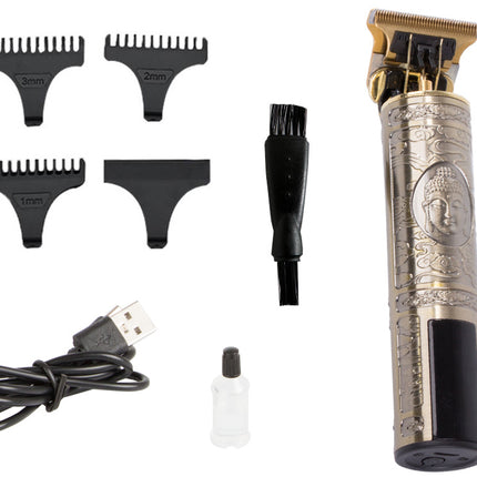 Elektrisk skäggtrimmer och hårklippare med USB-laddning