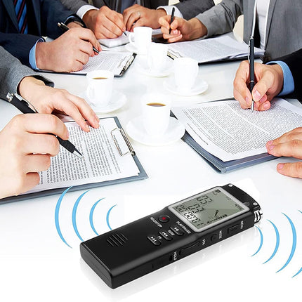 Digital diktafon och MP3-spelare med 8 GB lagringsutrymme och känslig mikrofon