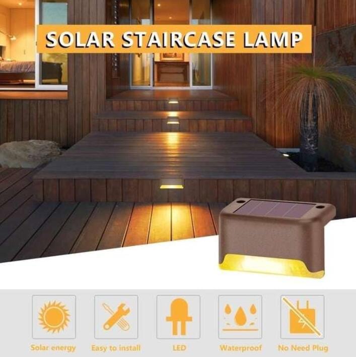 Solar-LED trapp- och staketljus - 4 st. Uppsättning