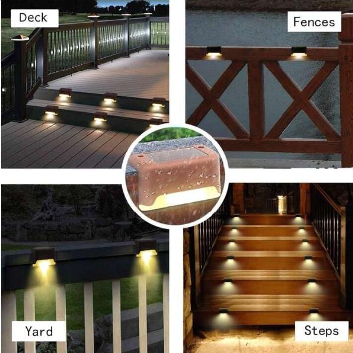 Solar-LED trapp- och staketljus - 4 st. Uppsättning