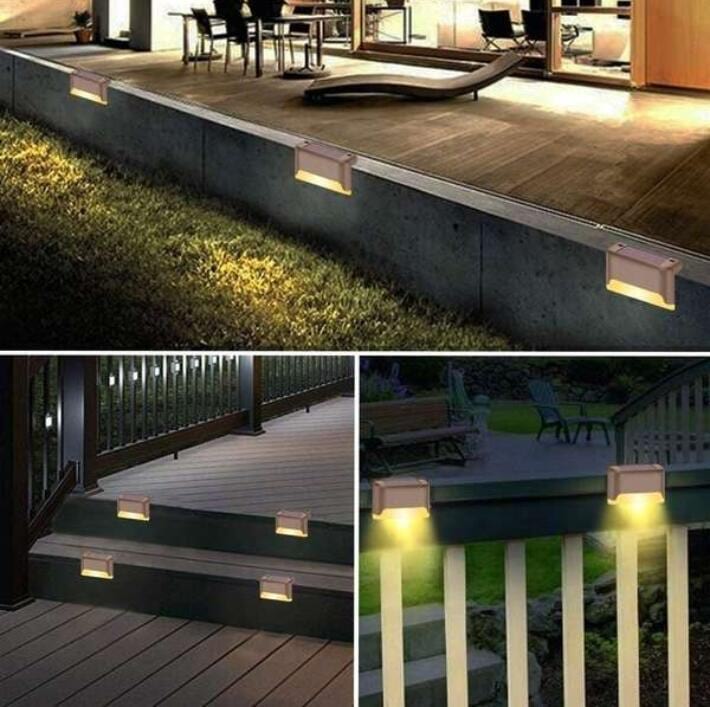 Solar-LED trapp- och staketljus - 4 st. Uppsättning