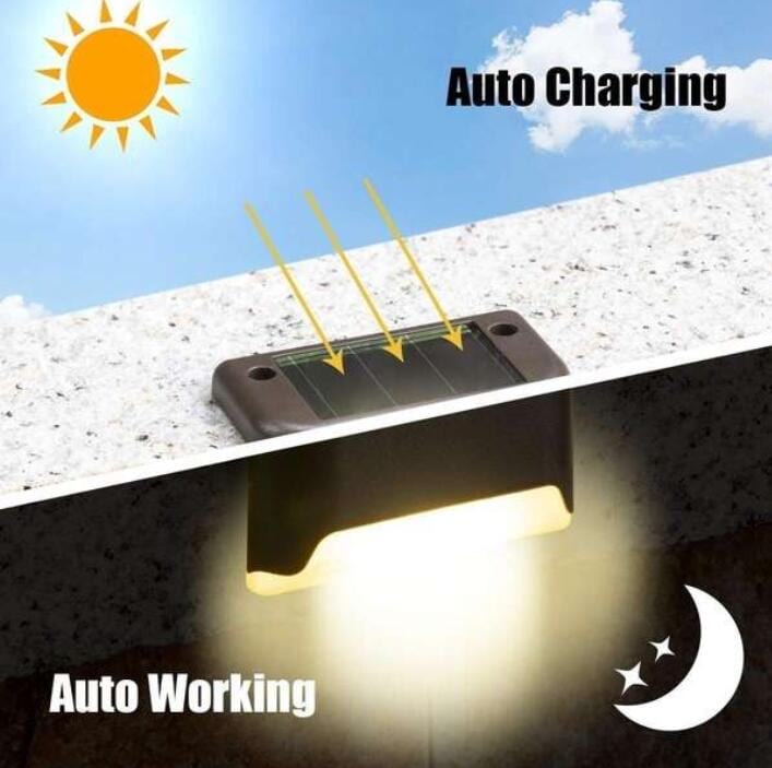 Solar-LED trapp- och staketljus - 4 st. Uppsättning