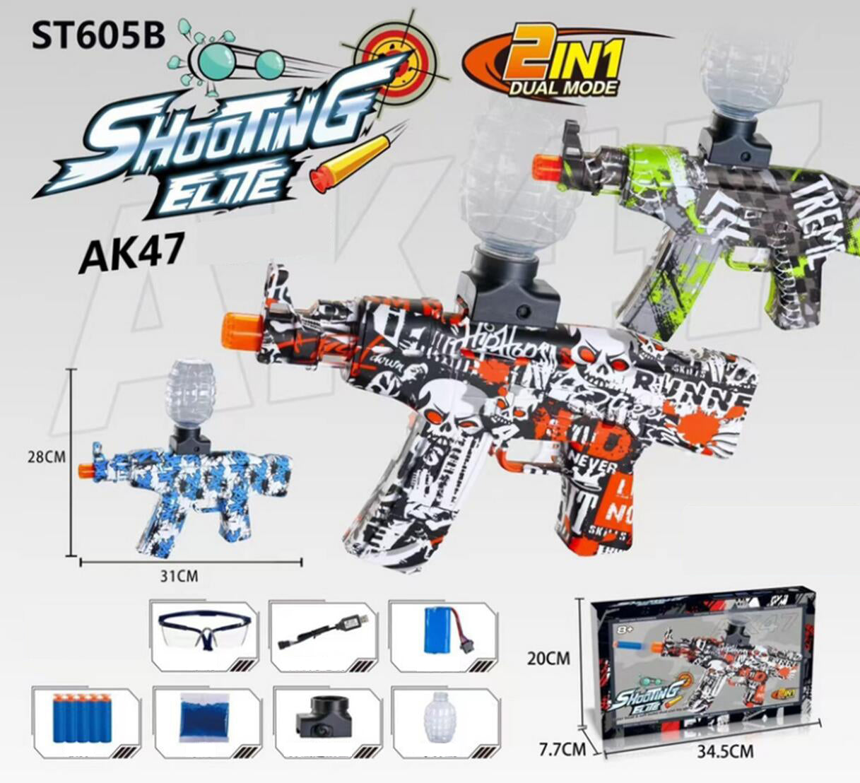Gel Blaster för lek inkl. glasögon