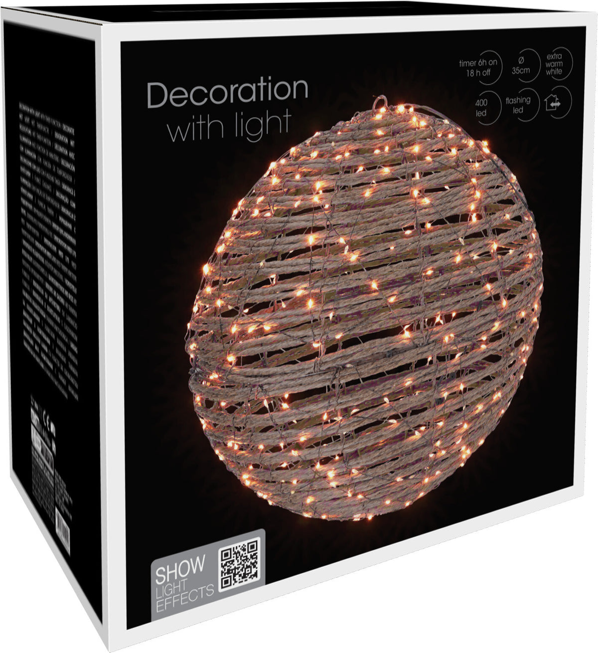 Hängande LED-ljuskula Ø35 cm med 400 varmvita ljus