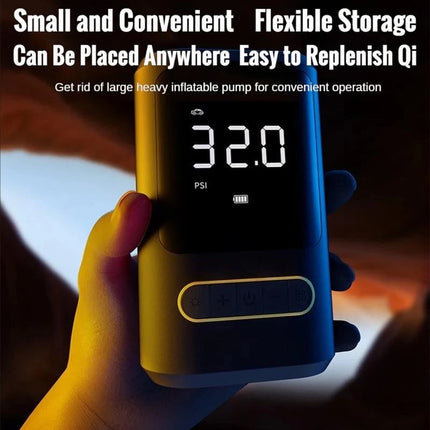 Dækpumpe, powerbank,  2 x 2.000 mAh battericeller