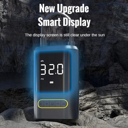 Dækpumpe, powerbank,  2 x 2.000 mAh battericeller