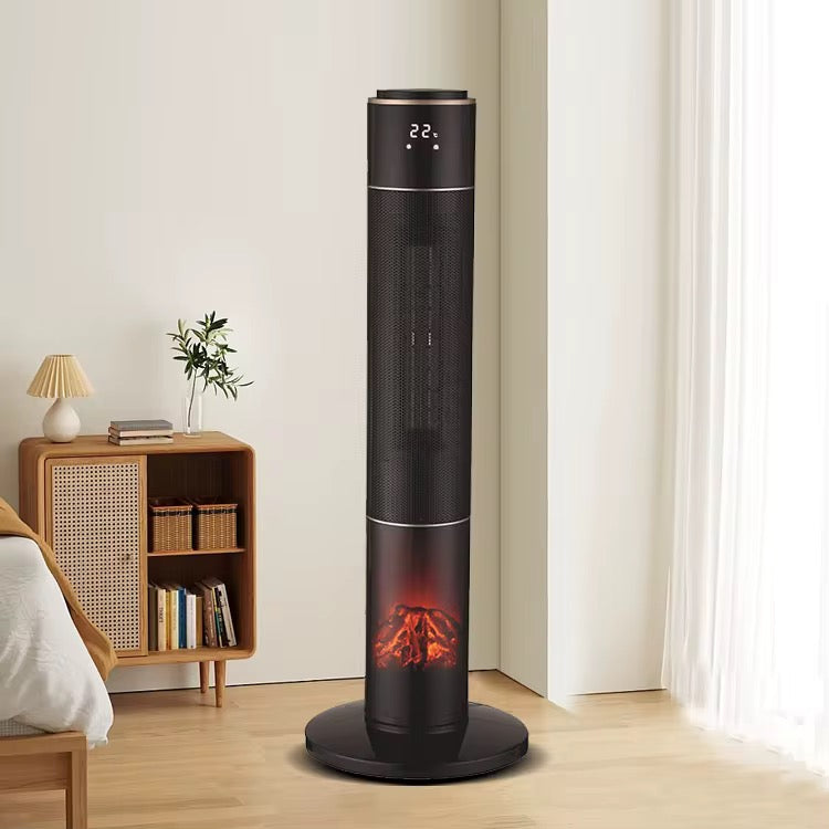 Pelarvärmare 2000W med kamineffekt och fjärrkontroll