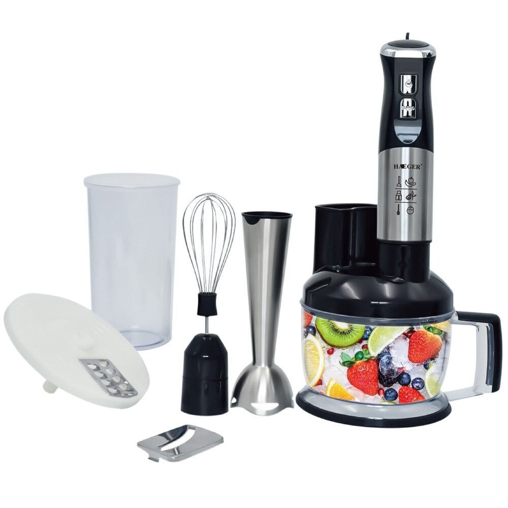 Stavblender 1000W med Hakker, Piskeris og Blendekop – 6-i-1 Håndblender