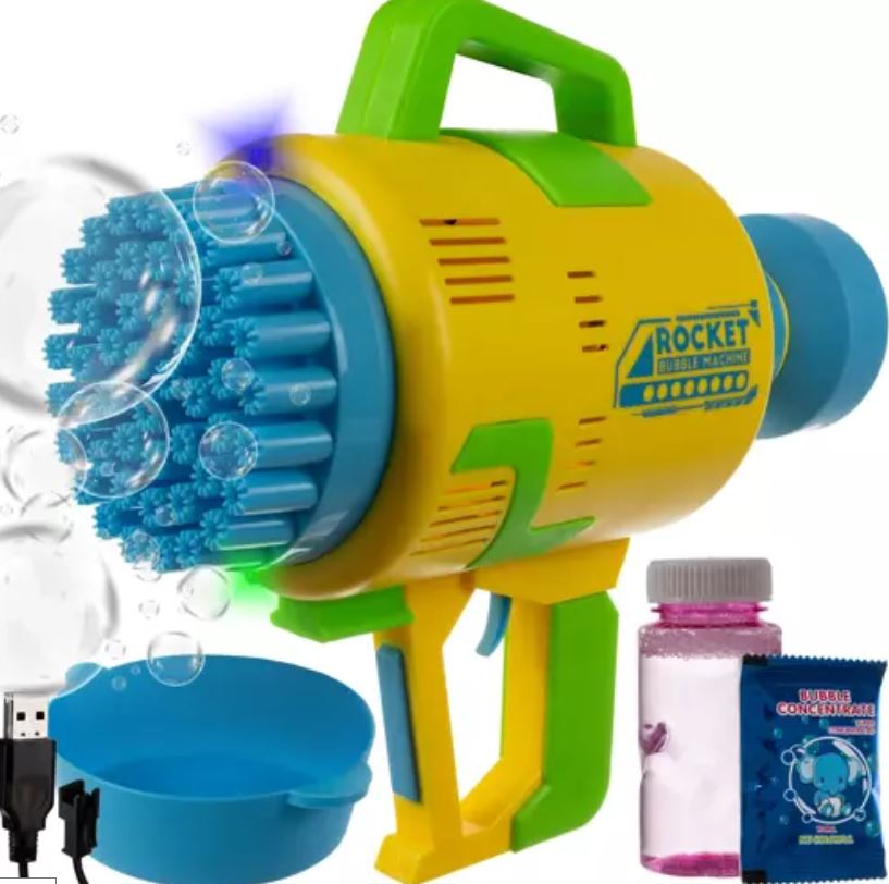 Monster boblemaskine bazooka med LED lys