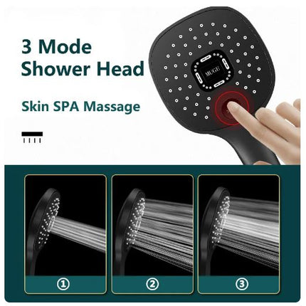 Vandbesparende brusehoved M/slange + 3 funktioner