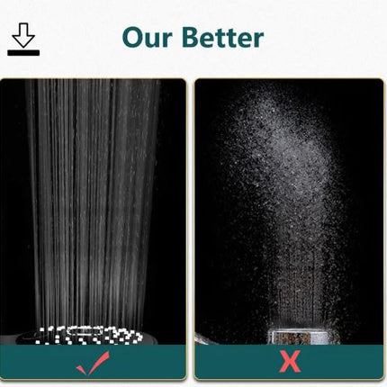 Vandbesparende brusehoved M/slange + 3 funktioner