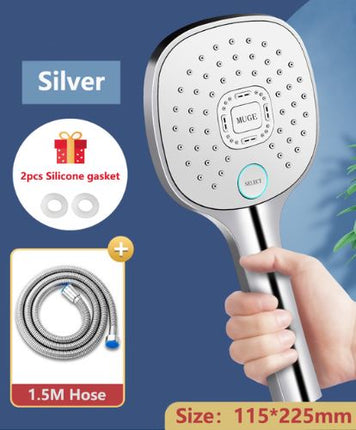 Vandbesparende brusehoved M/slange + 3 funktioner