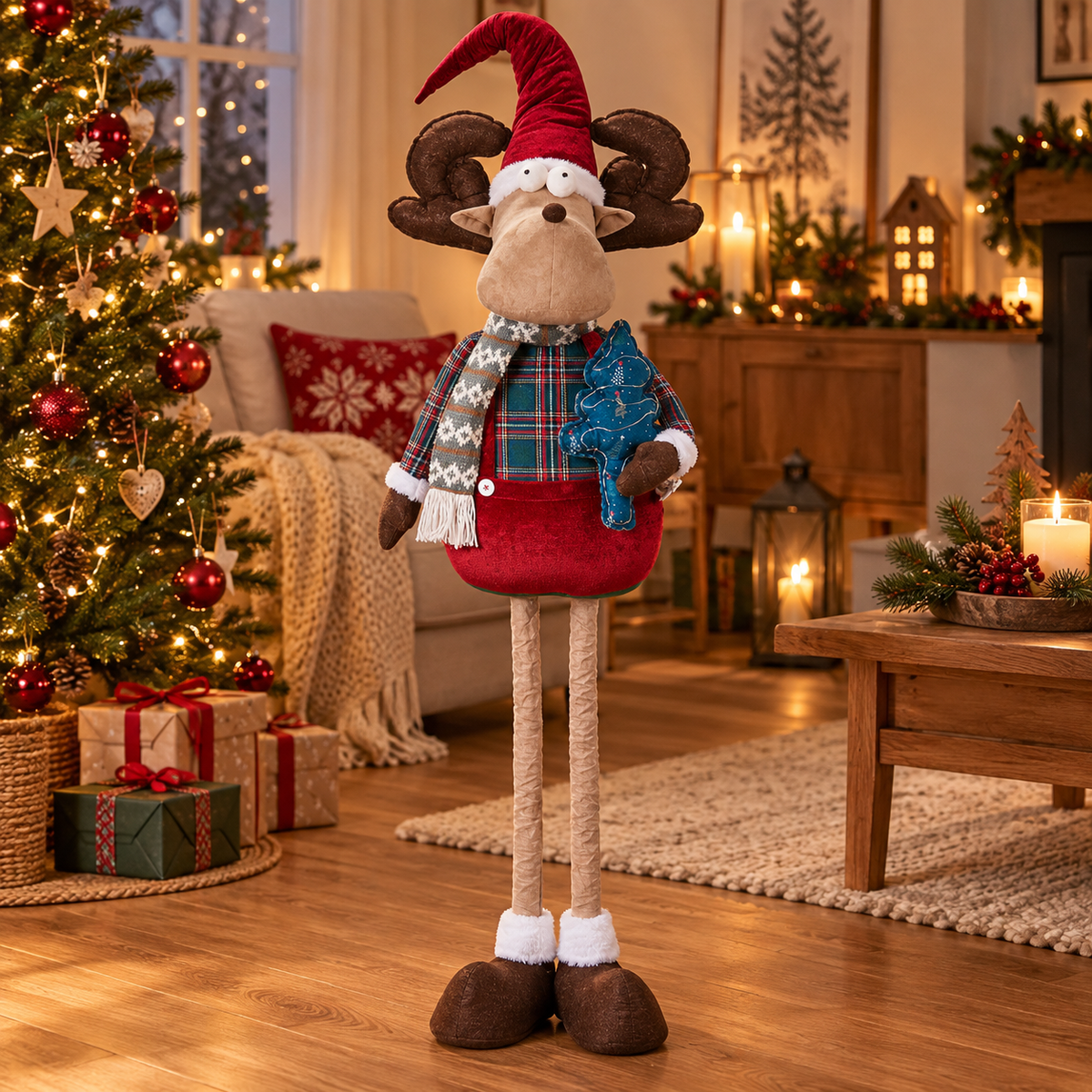 LED-ren med teleskopben – Julfigur 190 cm 2 designer