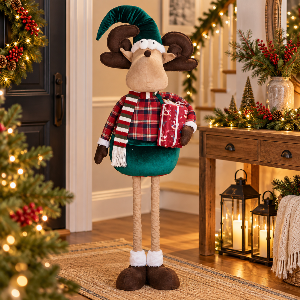 LED Rensdyr med Teleskopben – Julefigur 190 cm 2 design