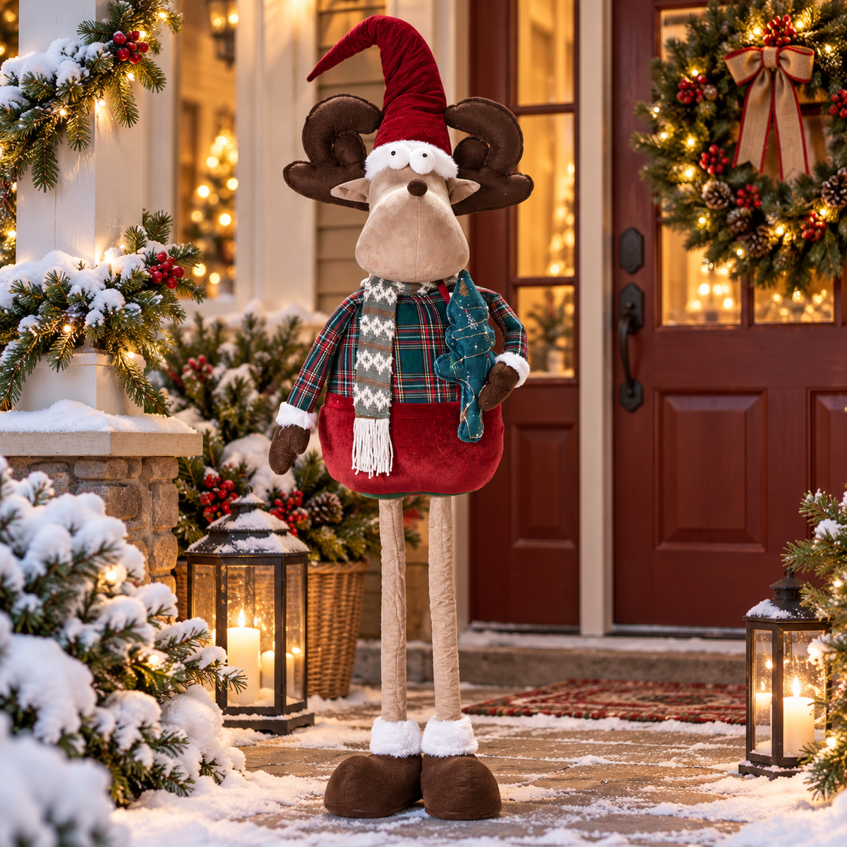 LED Rensdyr med Teleskopben – Julefigur 190 cm 2 design