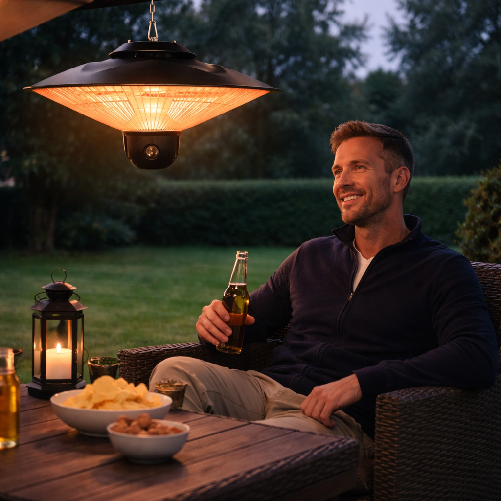 Terrassevarmer 3 varmeniveauer inkl. fjernbetjening