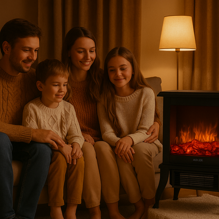 Elektrisk spis med 3D-flameffekt – kompakt och snygg värmare