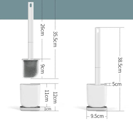 Toalettborste med platt silikonhuvud - EXTRA MINSKAD