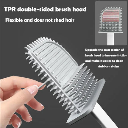 Toalettborste med platt silikonhuvud - EXTRA MINSKAD