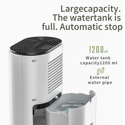 42W avfuktare med fjärrkontroll och nattläge, kompakt – 1,2L tank