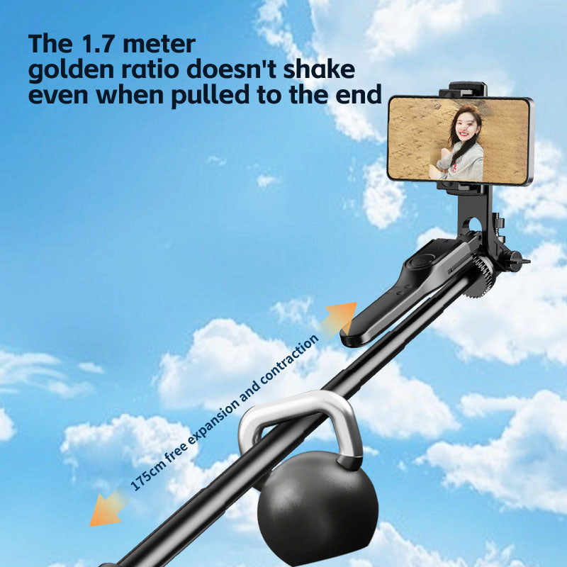 Selfiepinne, 175 cm, med LED-ljus, fjärrkontroll och stativfunktion