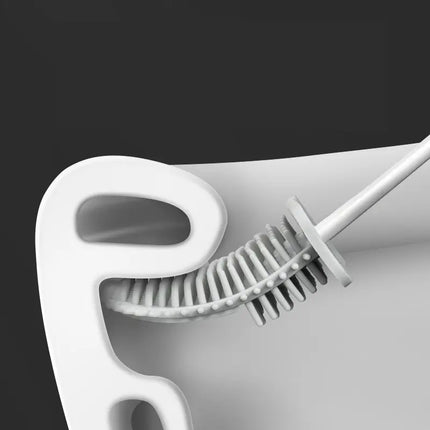 Toalettborste med platt silikonhuvud - EXTRA MINSKAD