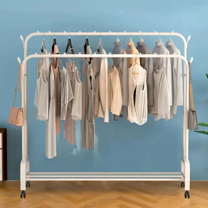 Tøjstativ med bundhylde, hvid eller sort – Multifunktionel Opbevaring til Hjemmet