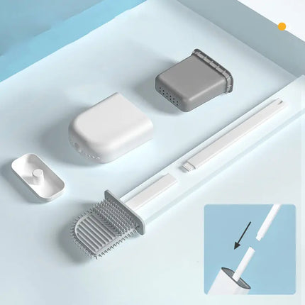 Toalettborste med platt silikonhuvud - EXTRA MINSKAD