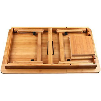 Senge bord i Bambus med Skuffe og Kopholder