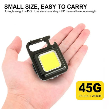 Multifunktionel Lommelygte Nøglering med Flaskeåbner