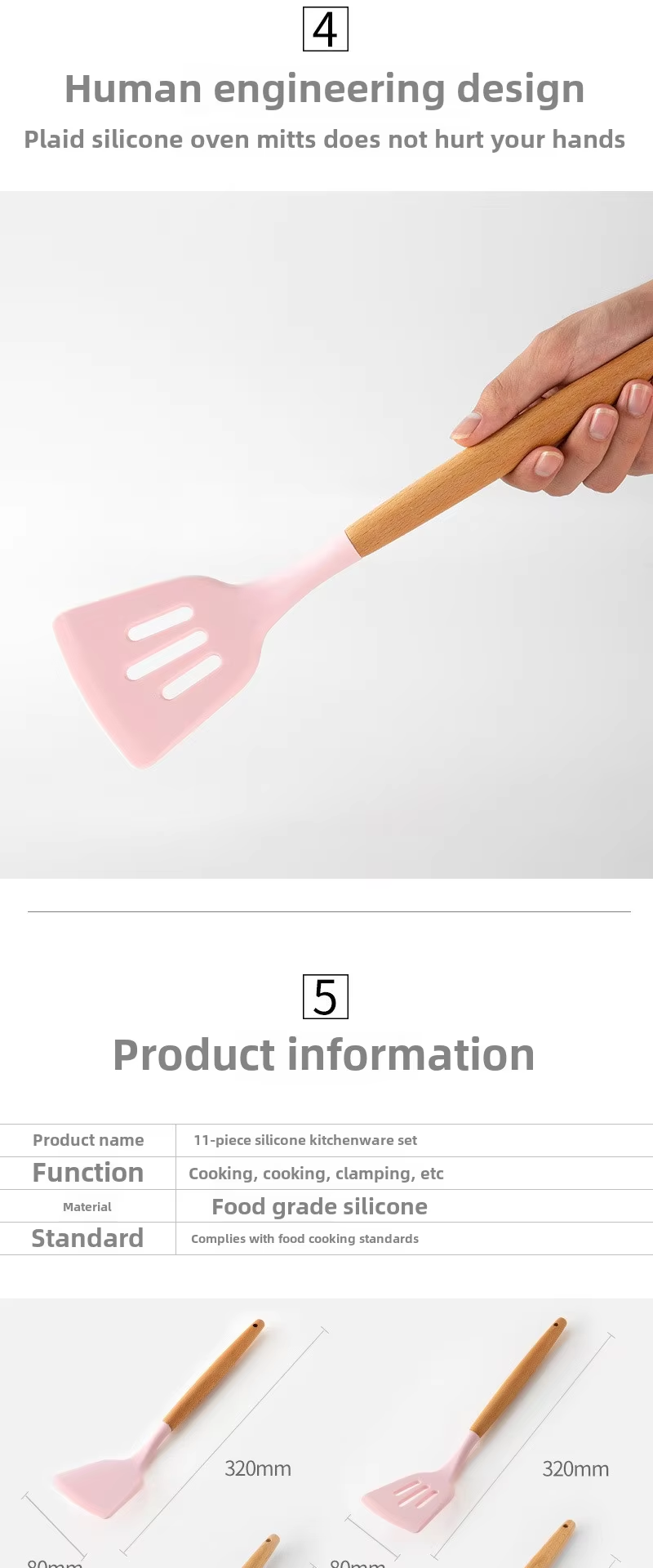 Köksset 12 delar - rosa färg