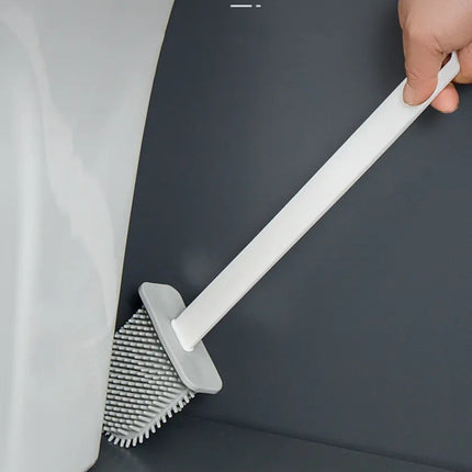 Toalettborste med platt silikonhuvud - EXTRA MINSKAD